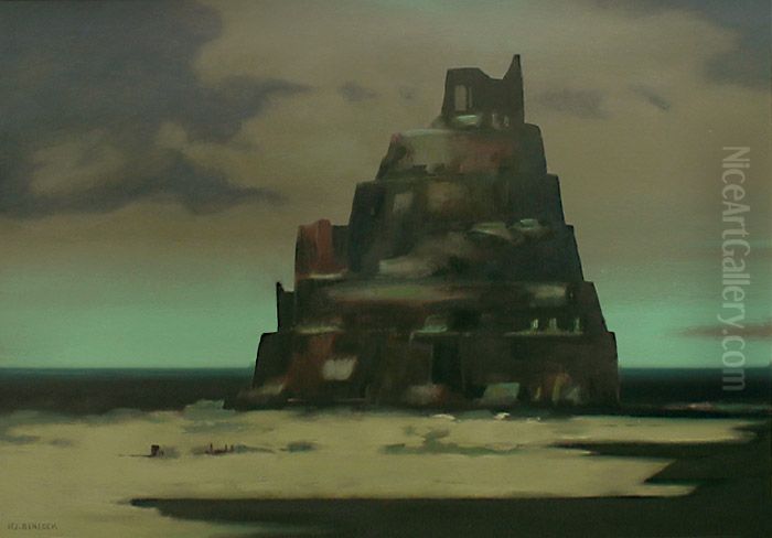 The Tower of Babel Oil Painting by Jeno Benedek