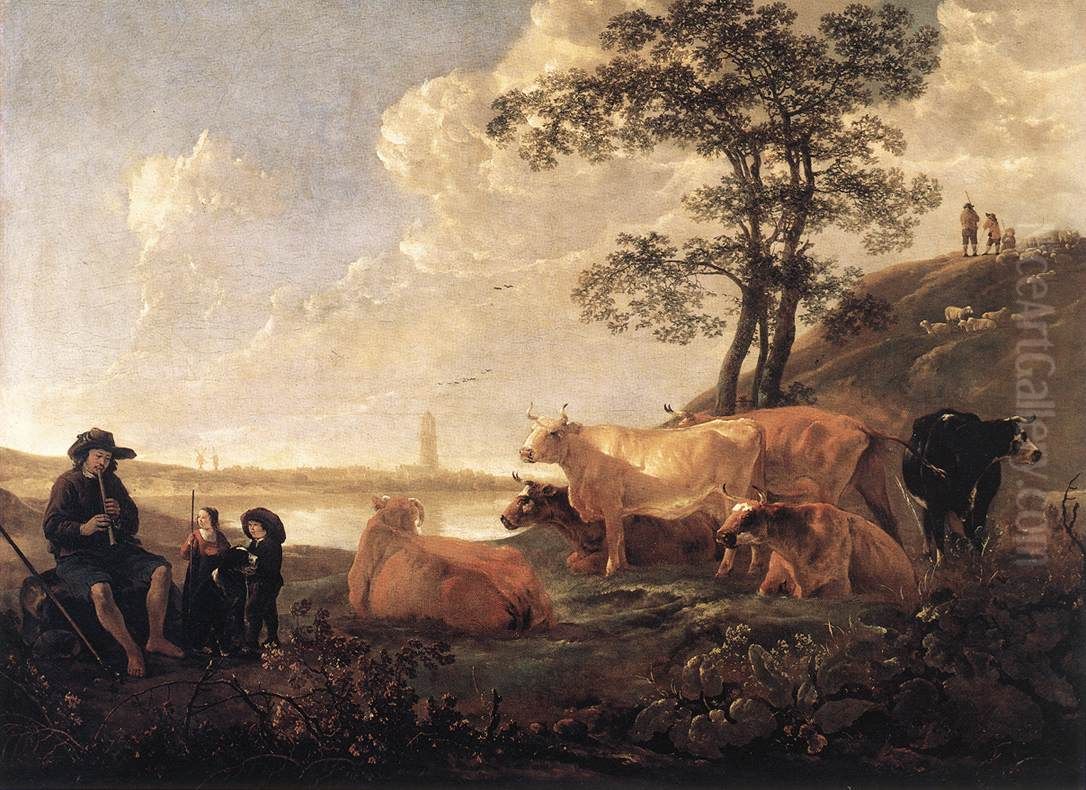 Landscape Near Rhenen Oil Painting by Aelbert Cuyp