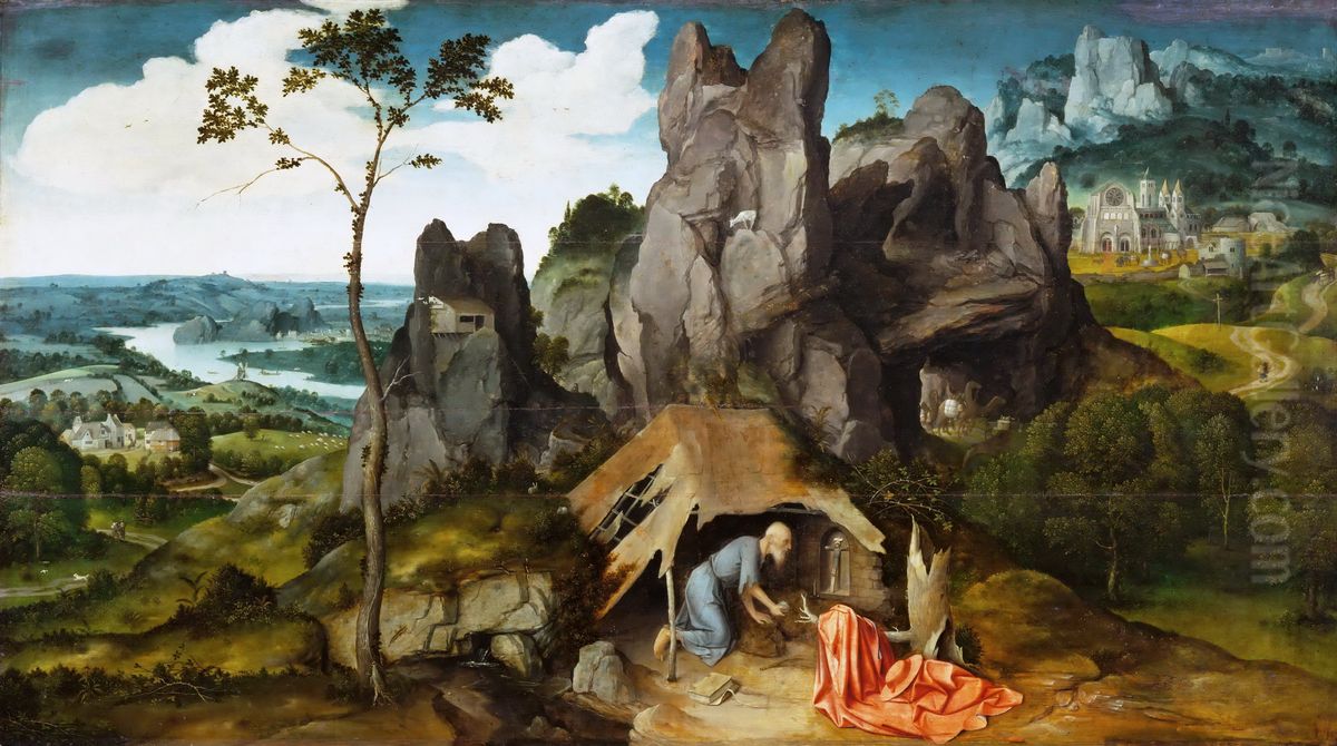 Saint Jerome en penitence, dans le desert Oil Painting by Joachim Patinir