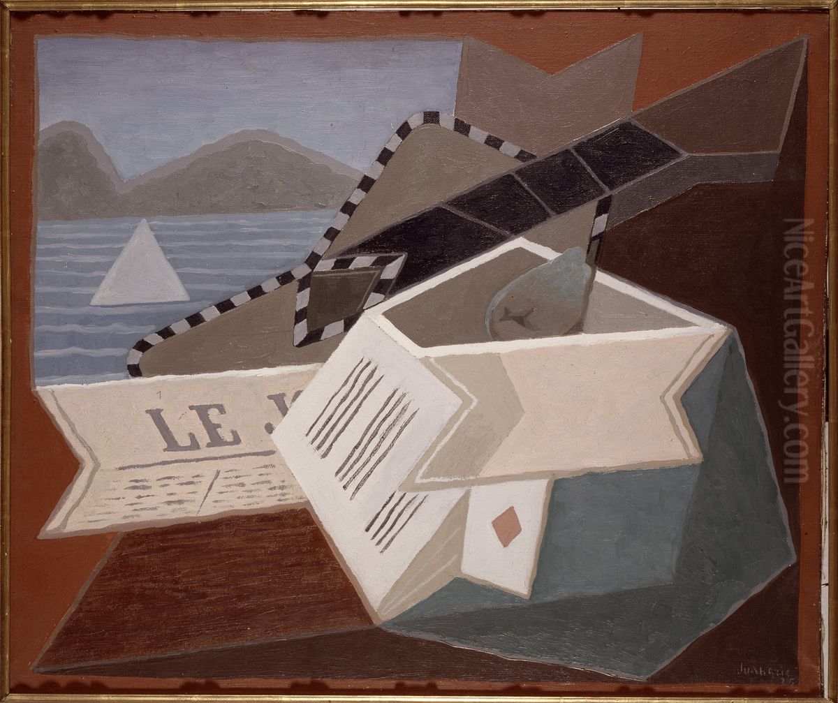 Guitar in Front of the Sea Oil Painting by Juan Gris