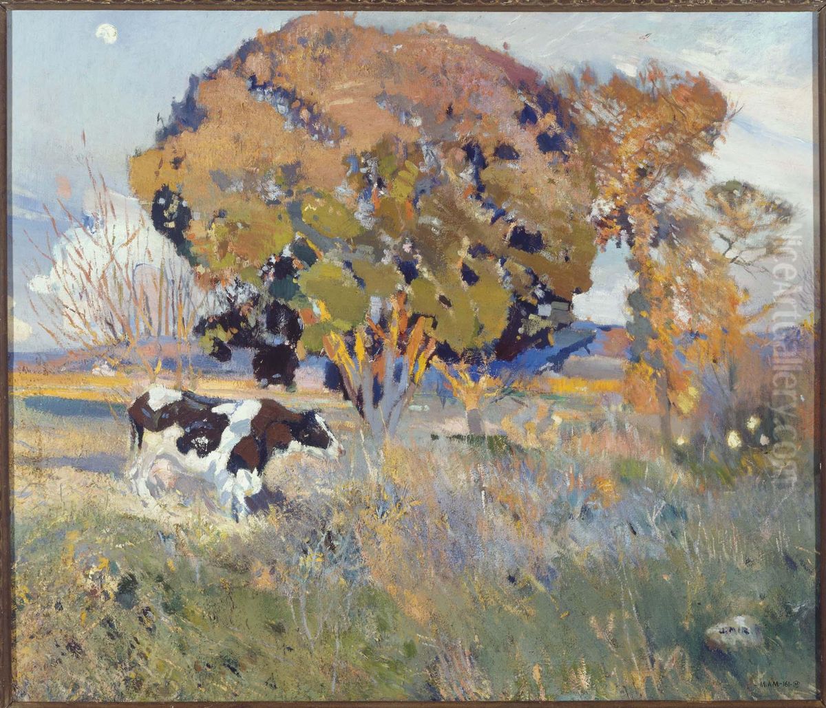 La encina y la vaca (The Holm Oak and the Cow) Oil Painting by Joaquin Mir Trinxet