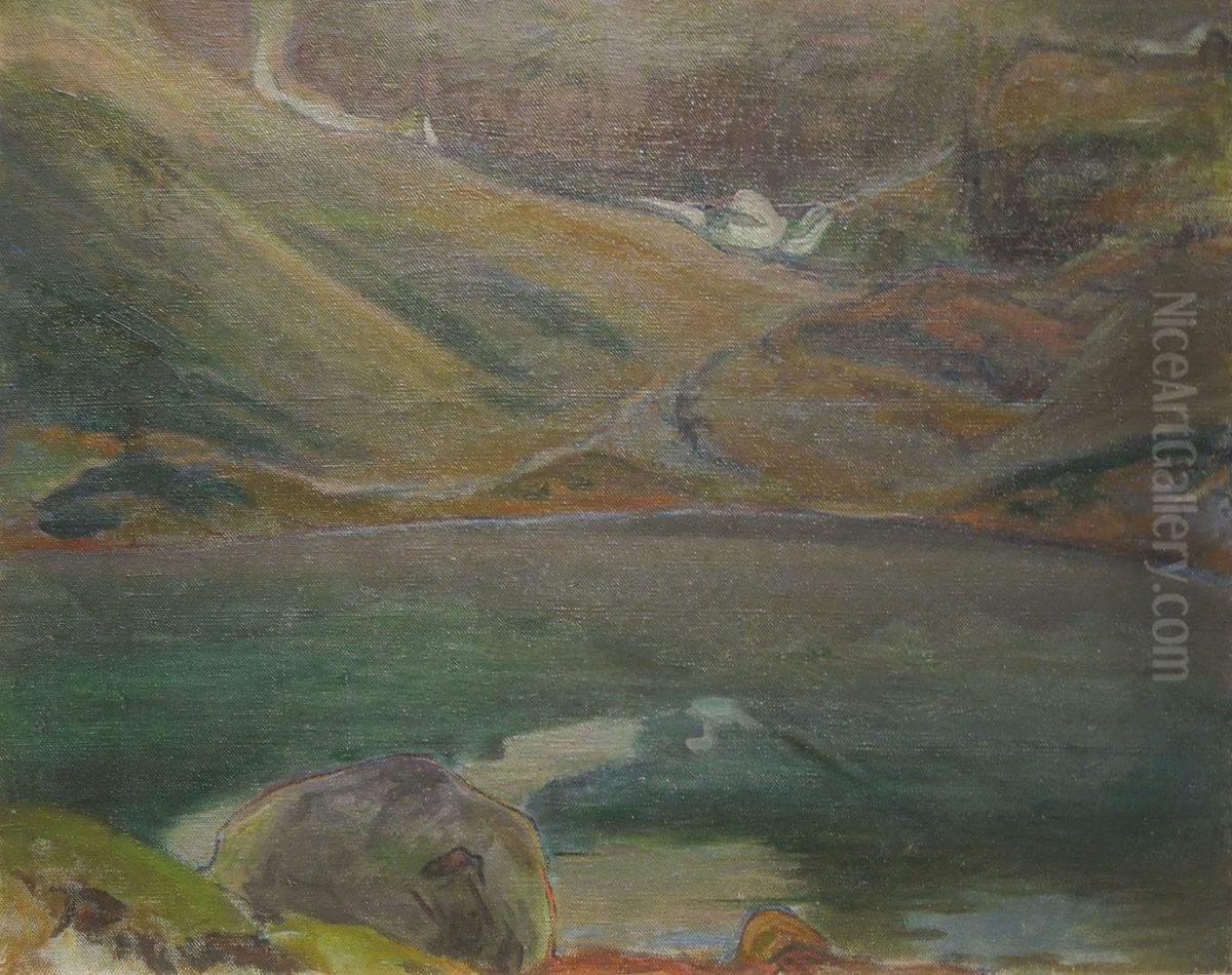 Czarny Staw w Tatrach, okolo 1909 Oil Painting by Wladyslaw Slewinski