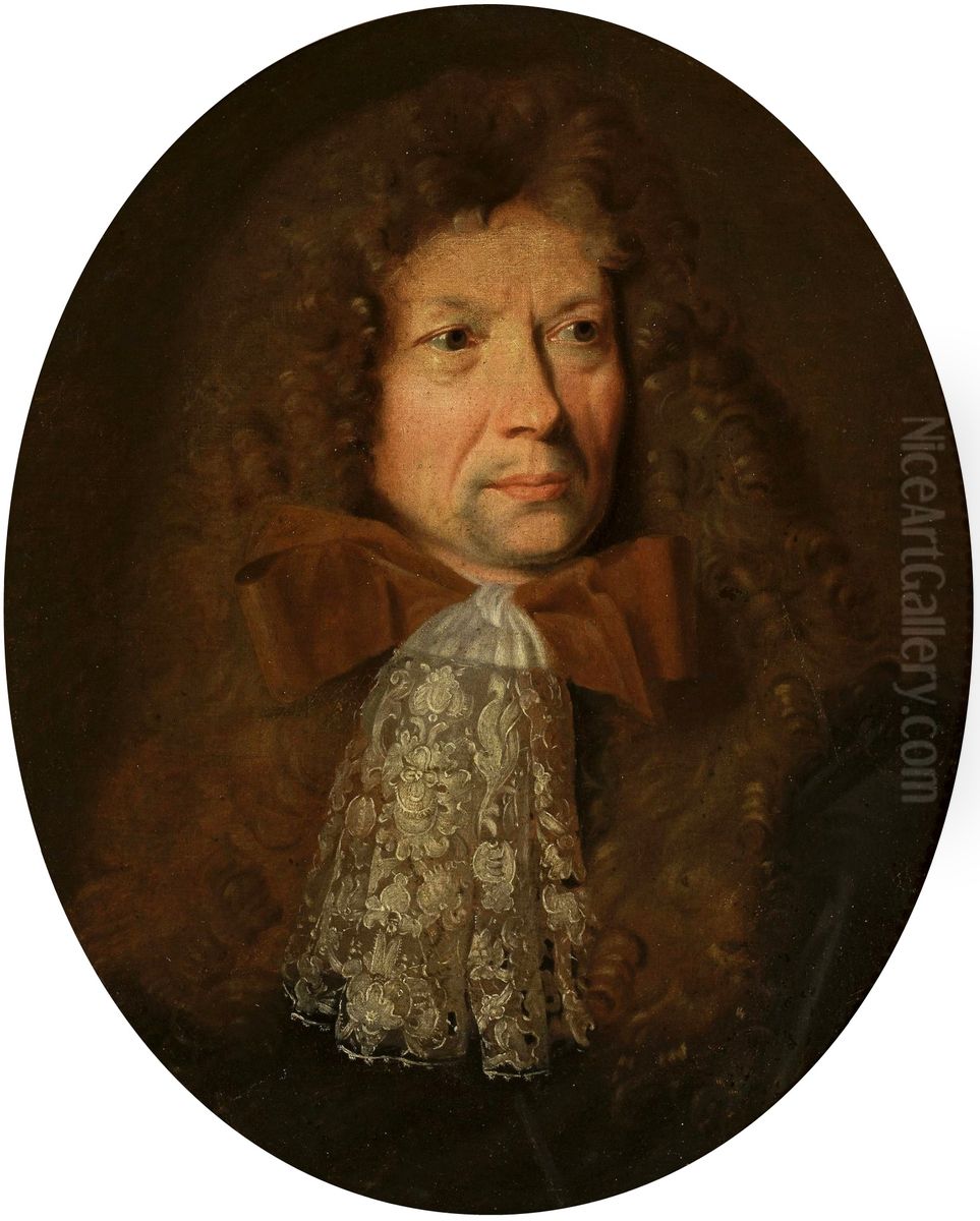 Portrait of a man (Pierre van Schuppen) Oil Painting by Nicolas de Largilliere