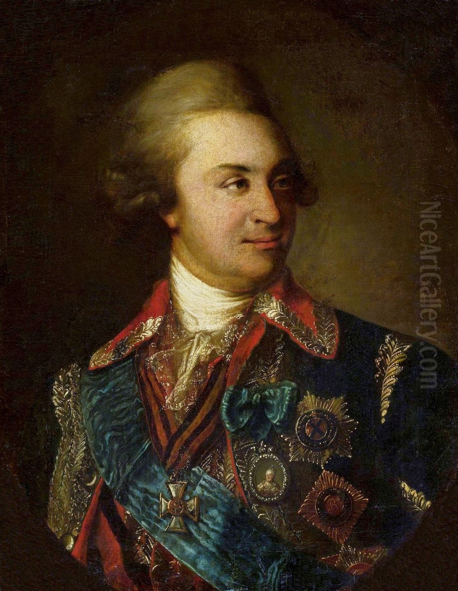 Portrait of Prince Grigory Aleksandrovich Potemkin (1739-1791) Oil Painting by Johann Baptist von Lampi the Elder