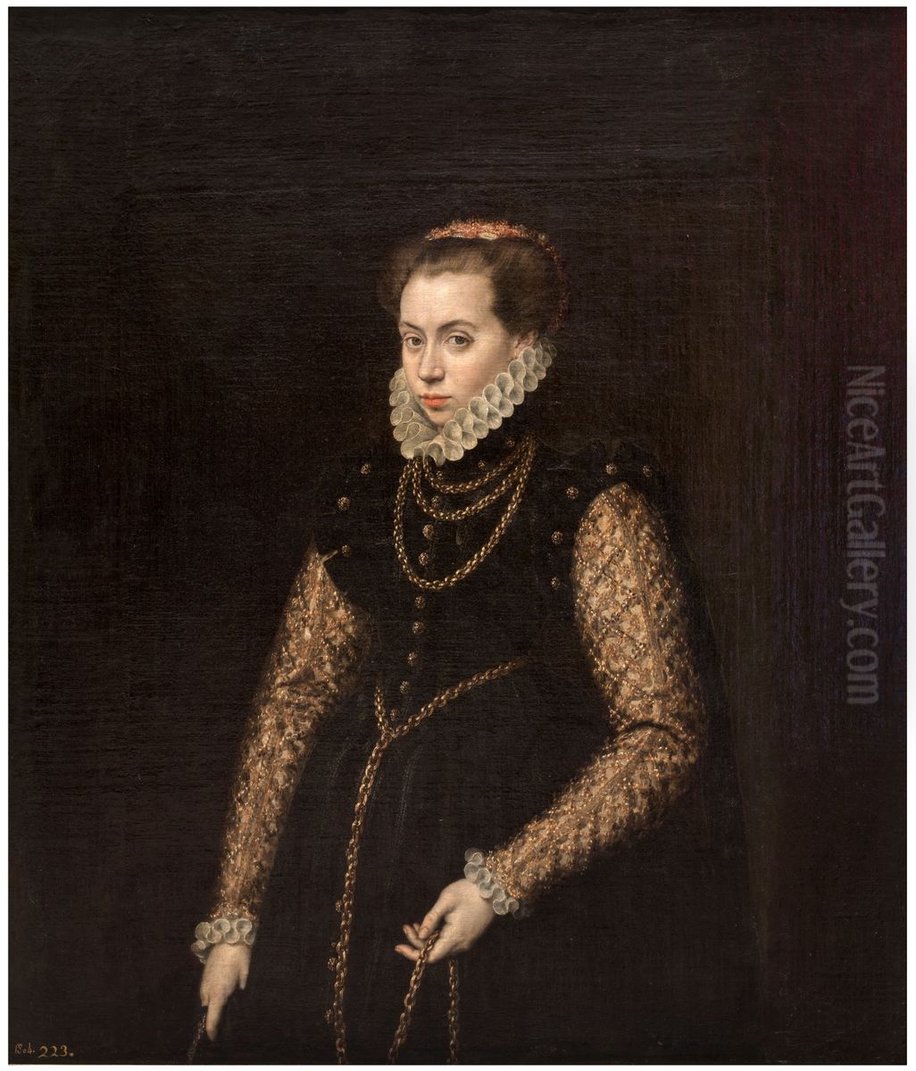 Lady with Gold Chains Oil Painting by Antonis Mor