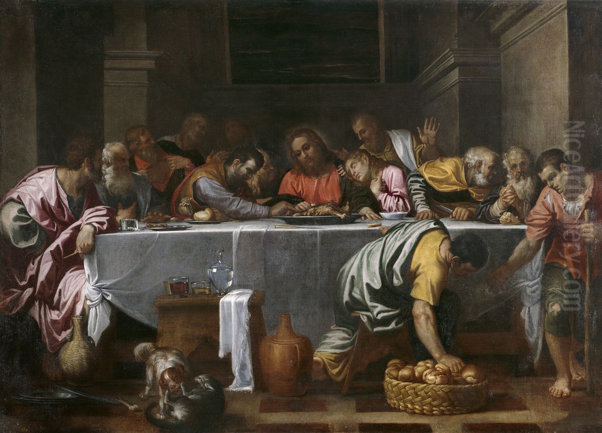 The Last Supper Oil Painting by Agostino Carracci