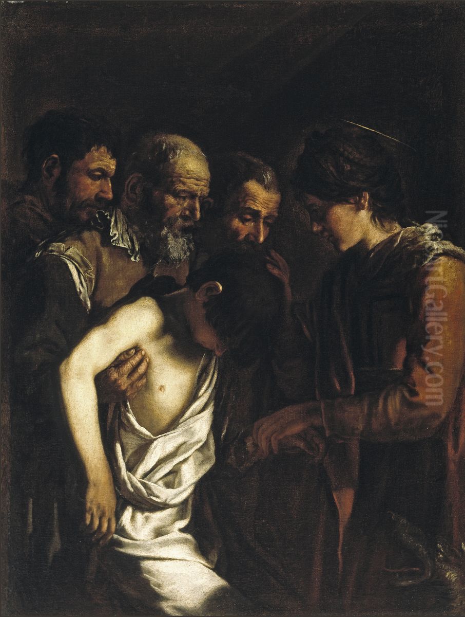 Santa Margherita d'Antiochia resuscita un giovane Oil Painting by Giovanni Serodine