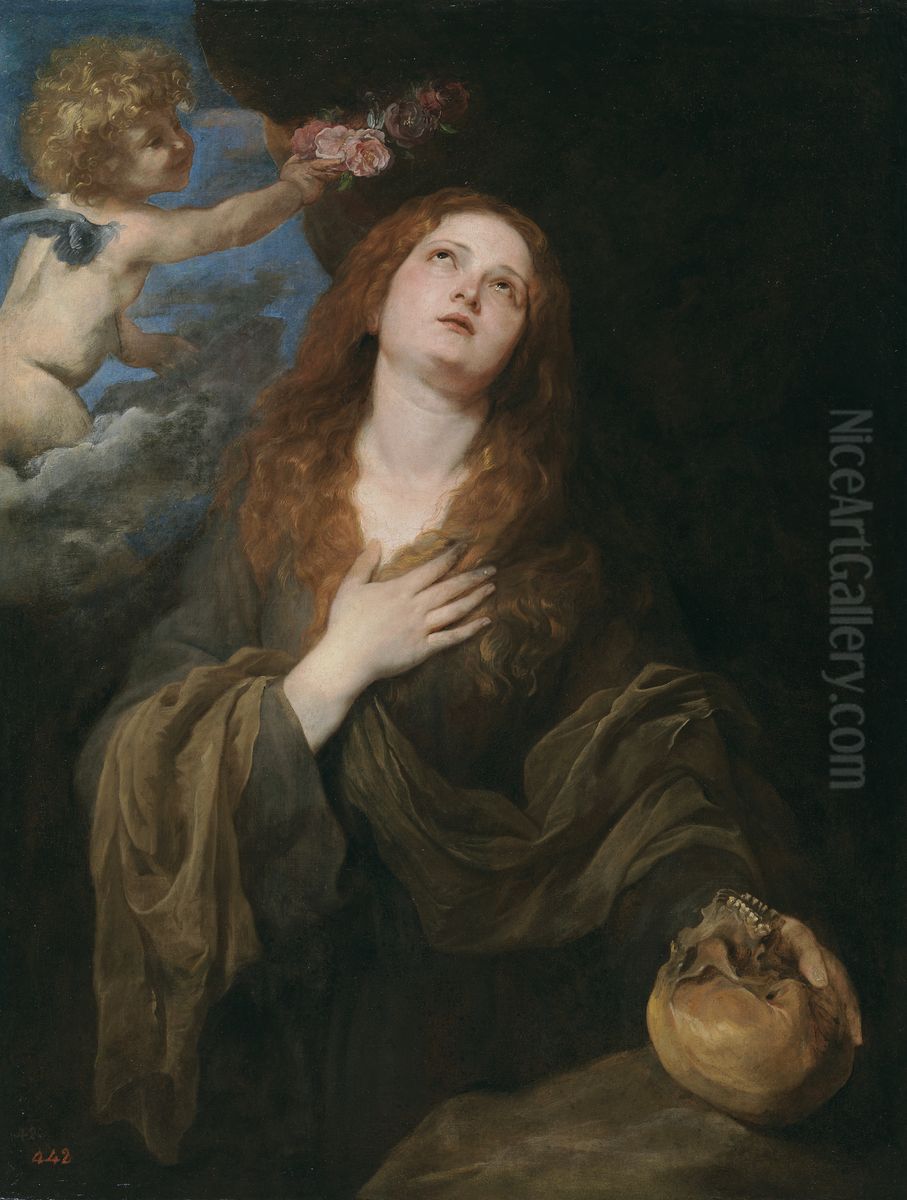 Saint Rosalie Oil Painting by Sir Anthony Van Dyck