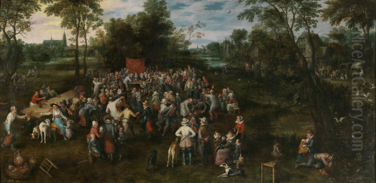 The Wedding Banquet Oil Painting by Jan Brughel