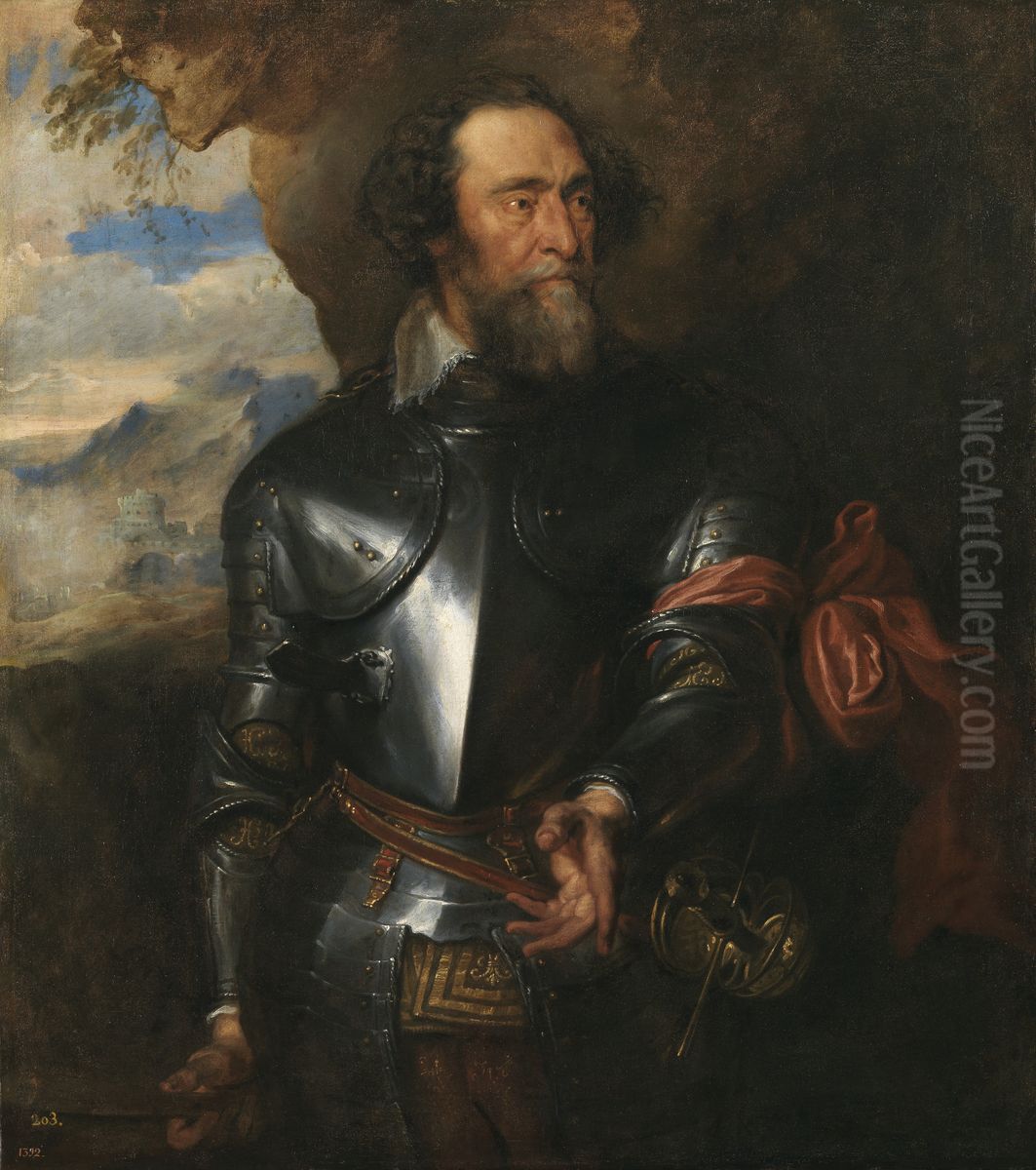 Portrait of count Hendrik van den Bergh (1573-1638) Oil Painting by Sir Anthony Van Dyck