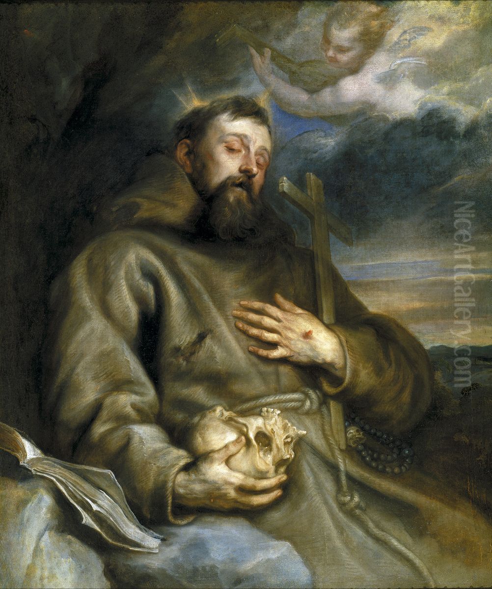 Saint Francis of Assisi in Ecstasy Oil Painting by Sir Anthony Van Dyck