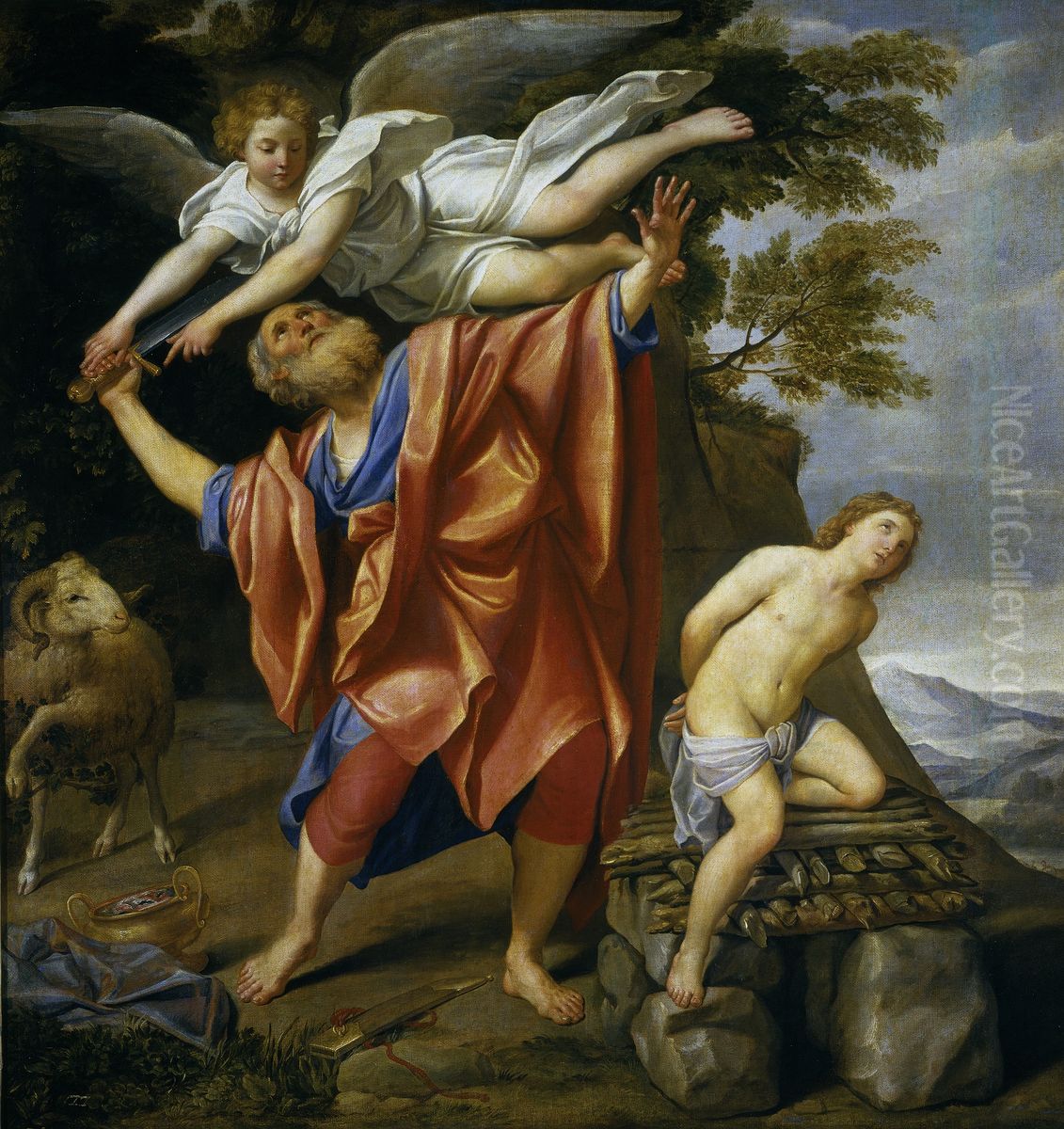 El sacrificio de Isaac Oil Painting by Domenico Zampieri (Domenichino)