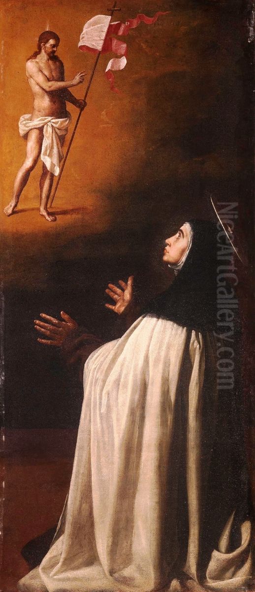 Aparicion de Cristo Salvador a Santa Teresa de Jesus Oil Painting by Alonso Cano
