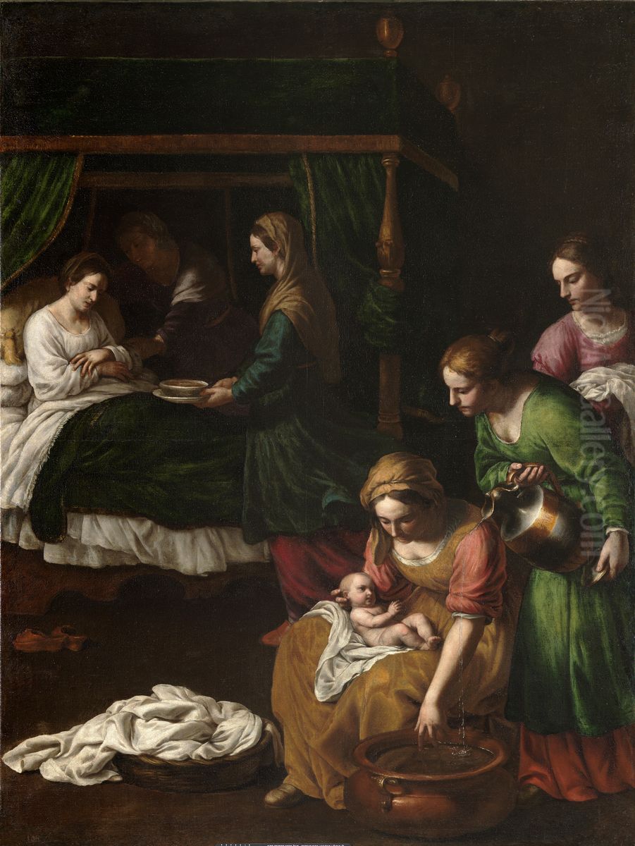 El Nacimiento de la Virgen Oil Painting by Alessandro Turchi