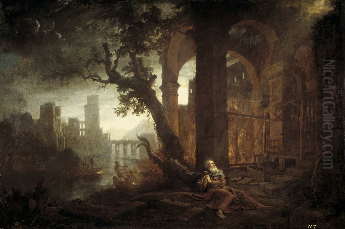 Landscape with the Temptations of Saint Anthony Oil Painting by Claude Lorrain (Claude Gellee)