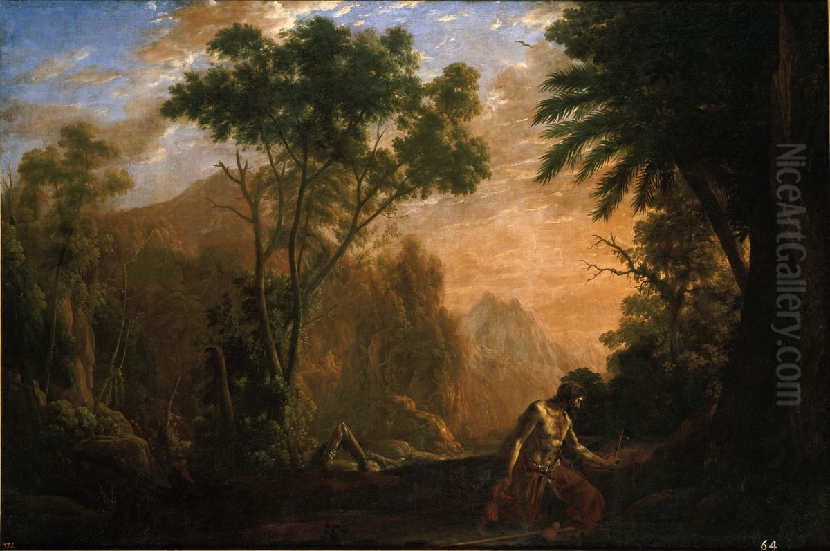Landscape with Saint Onuphrius Oil Painting by Claude Lorrain (Claude Gellee)