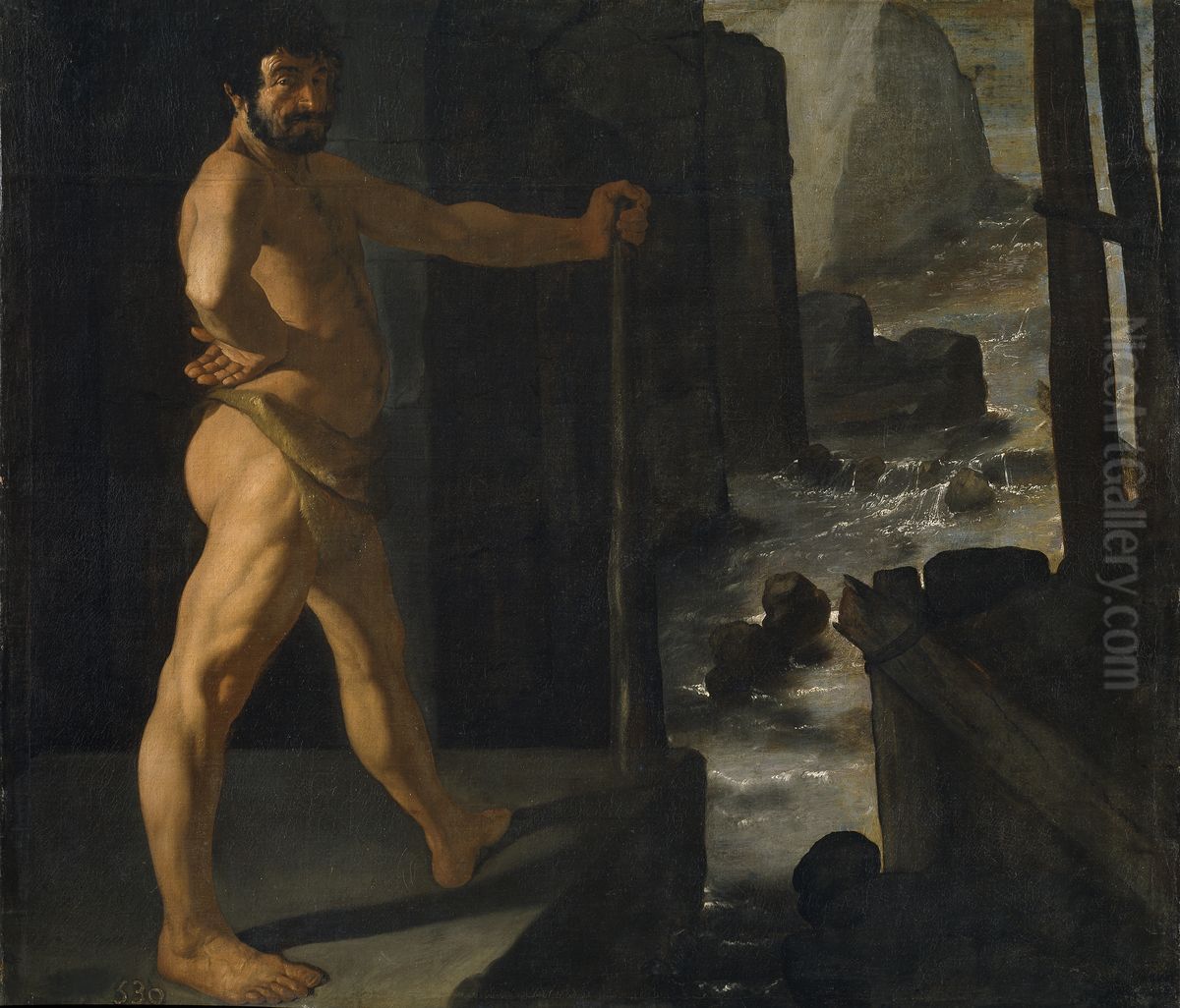 Hercules desvia el curso del rio Alfeo Oil Painting by Francisco De Zurbaran