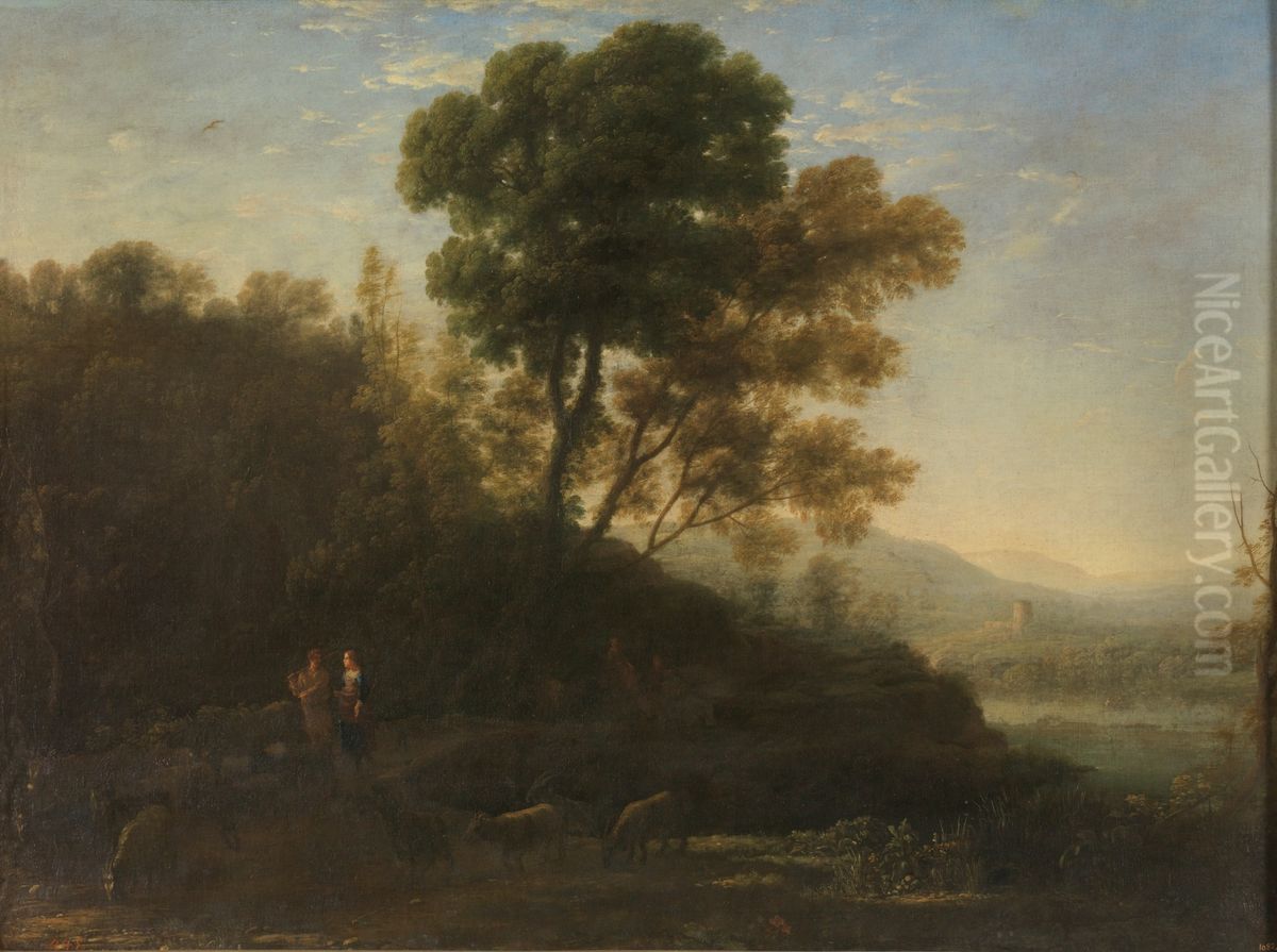 Setting out with the Herd Oil Painting by Claude Lorrain (Claude Gellee)