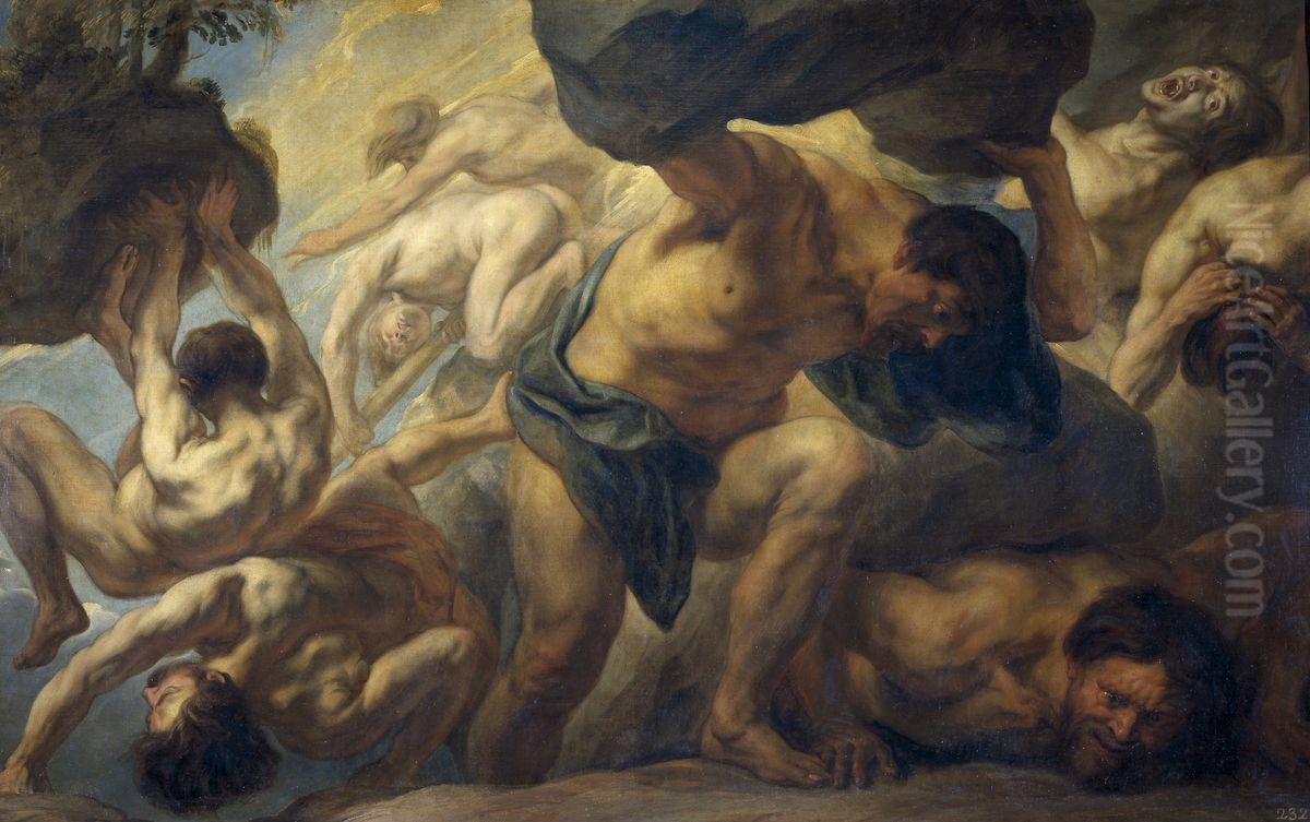 La derrota de los titanes Oil Painting by Jacob Jordaens