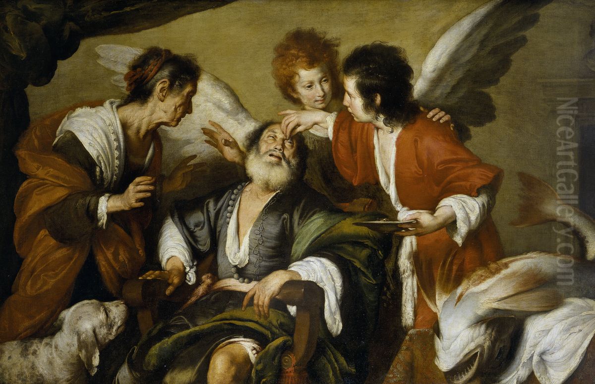 The Healing of Tobit Oil Painting by Bernardo Strozzi