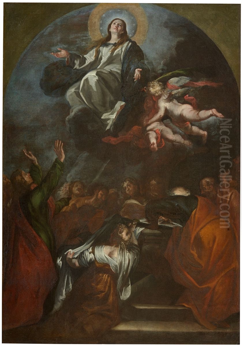 La Asuncion de la Virgen Oil Painting by Juan Martin Cabezalero