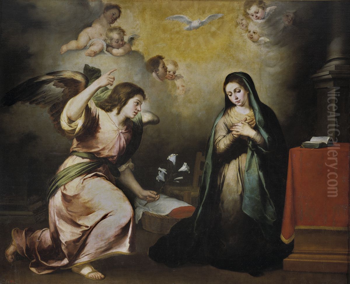 Annunciation Oil Painting by Bartolome Esteban Murillo
