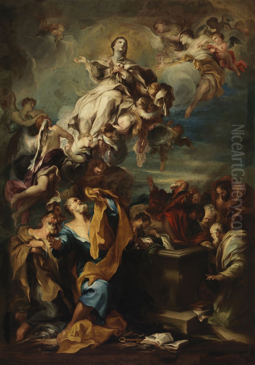 The Assumption of the Virgin Oil Painting by Gregorio de Ferrari