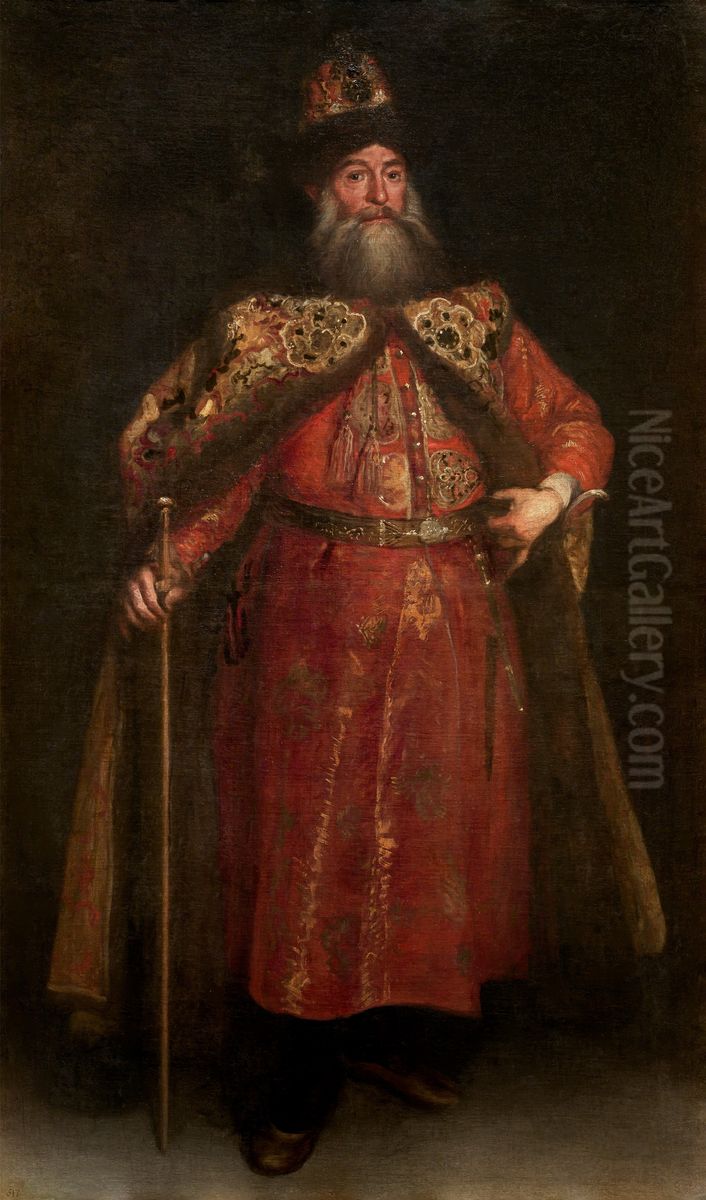 El embajador de Rusia Peter Ivanovich Potemkin Oil Painting by Juan Carreno De Miranda