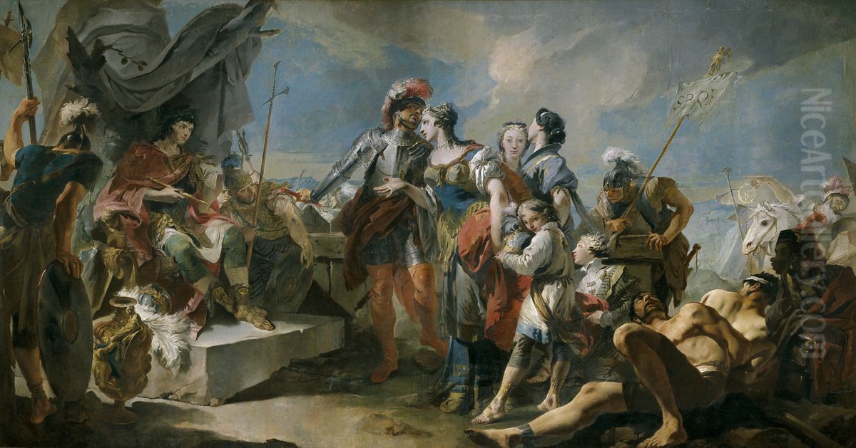 The Triumph of Aurelian or Queen Zenobia in front of Aurelian Oil Painting by Giovanni Battista Tiepolo