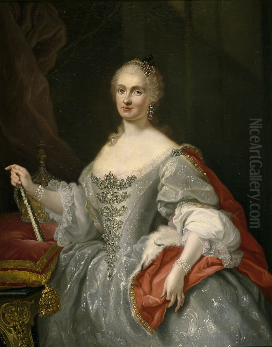Queen Maria Amalia of Saxony Oil Painting by Giuseppe Bonito