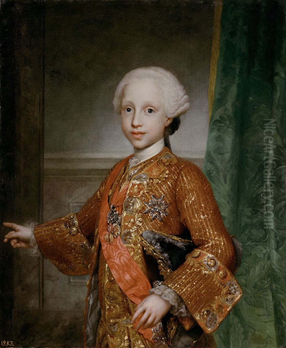 Infante Francisco Javier of Spain(1757-1771) Oil Painting by Anton Raphael Mengs
