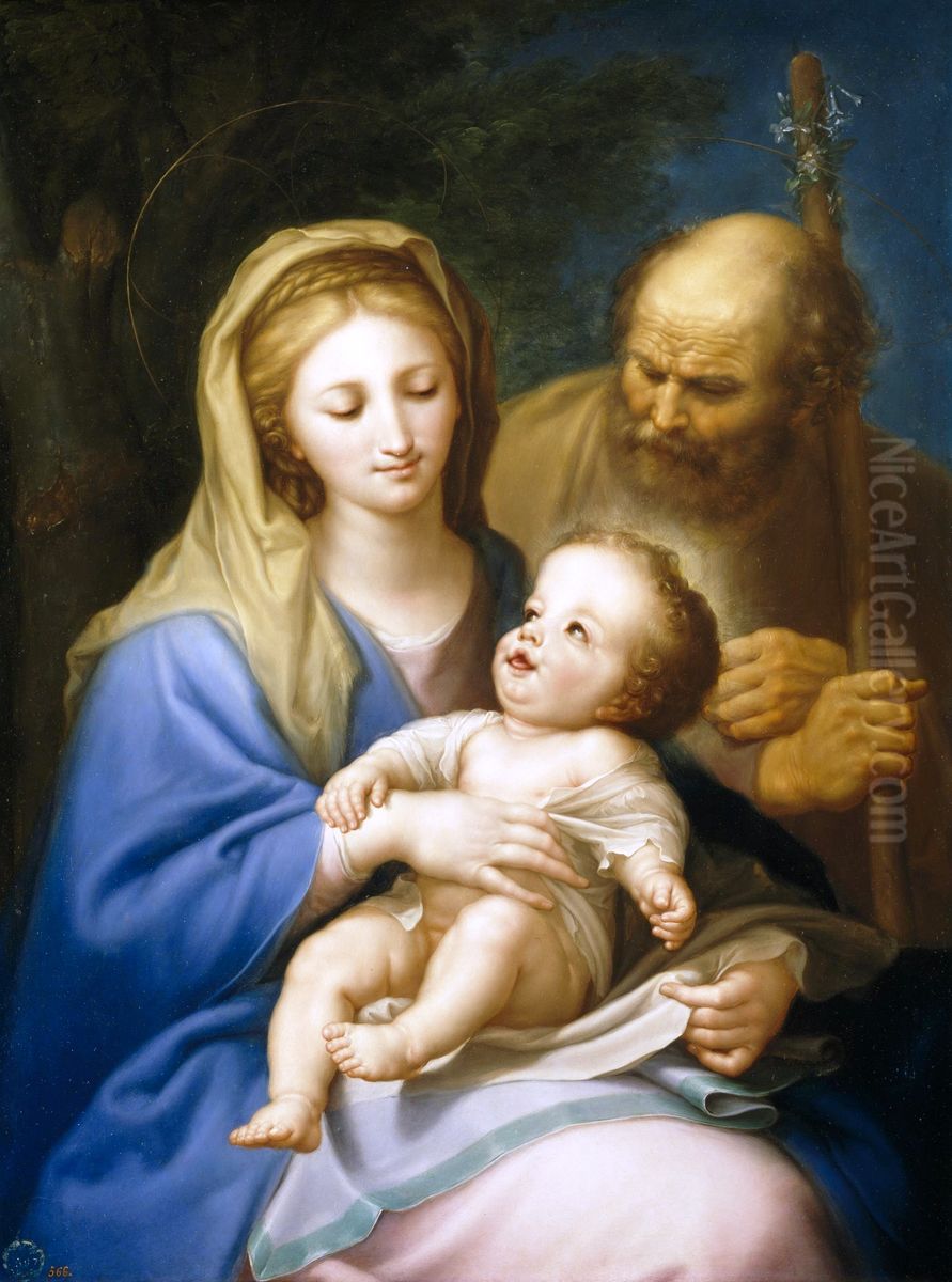 Sagrada Familia Oil Painting by Francisco Bayeu Y Subias