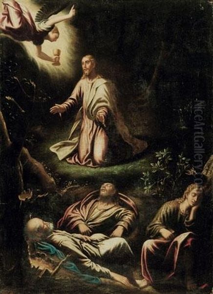 Gesu Nell'orto Degli Ulivi Oil Painting by Giovanni Paolo Cavagna