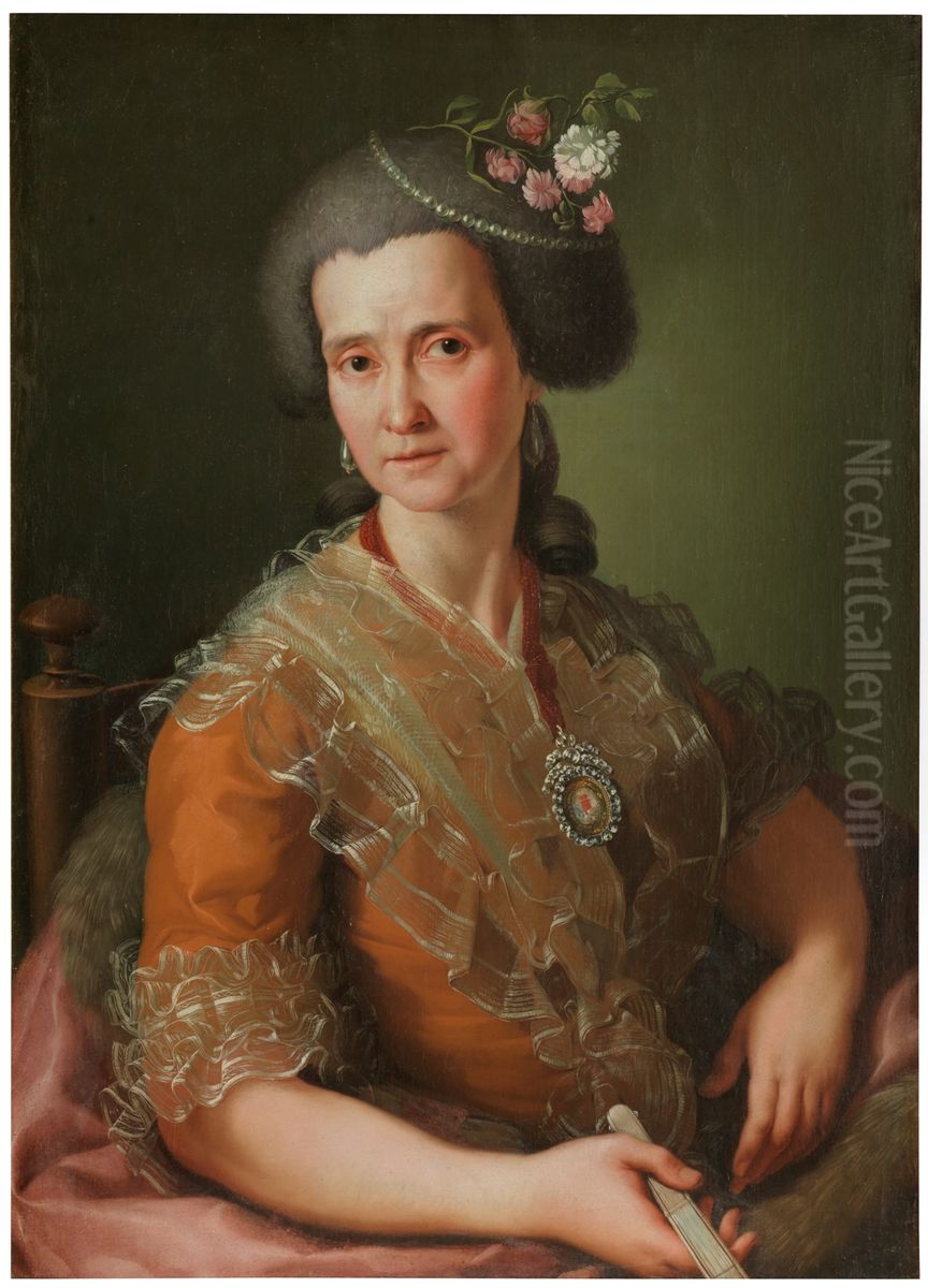 Retrato de Manuela Tolosa y Abylio, esposa del pintor Oil Painting by Antonio Gonzalez Velazquez