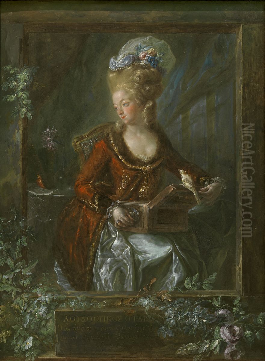 Maria de las Nieves Micaela Fourdinier, the Painter's Wife Oil Painting by Luis Paret Y Alczar