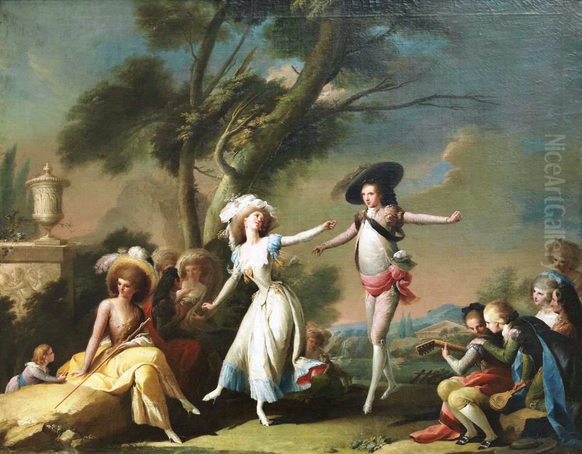 Una romeria Oil Painting by Jose Camaron y Bononat