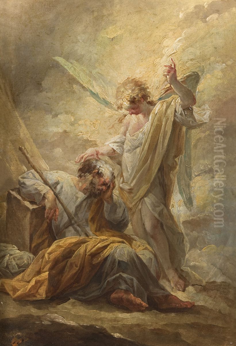 Sueno de San Jose Oil Painting by Vicente Lopez Portana