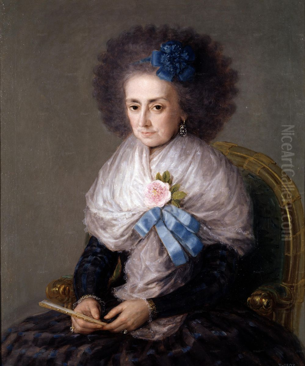 La marquesa viuda de Villafranca Oil Painting by Francisco Goya Fuendetodos