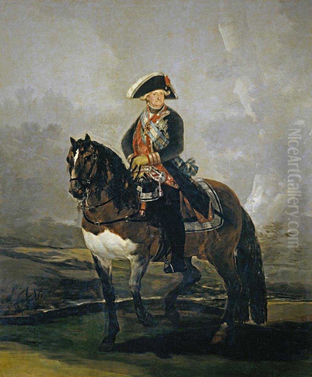 Carlos IV a caballo Oil Painting by Francisco Goya Fuendetodos