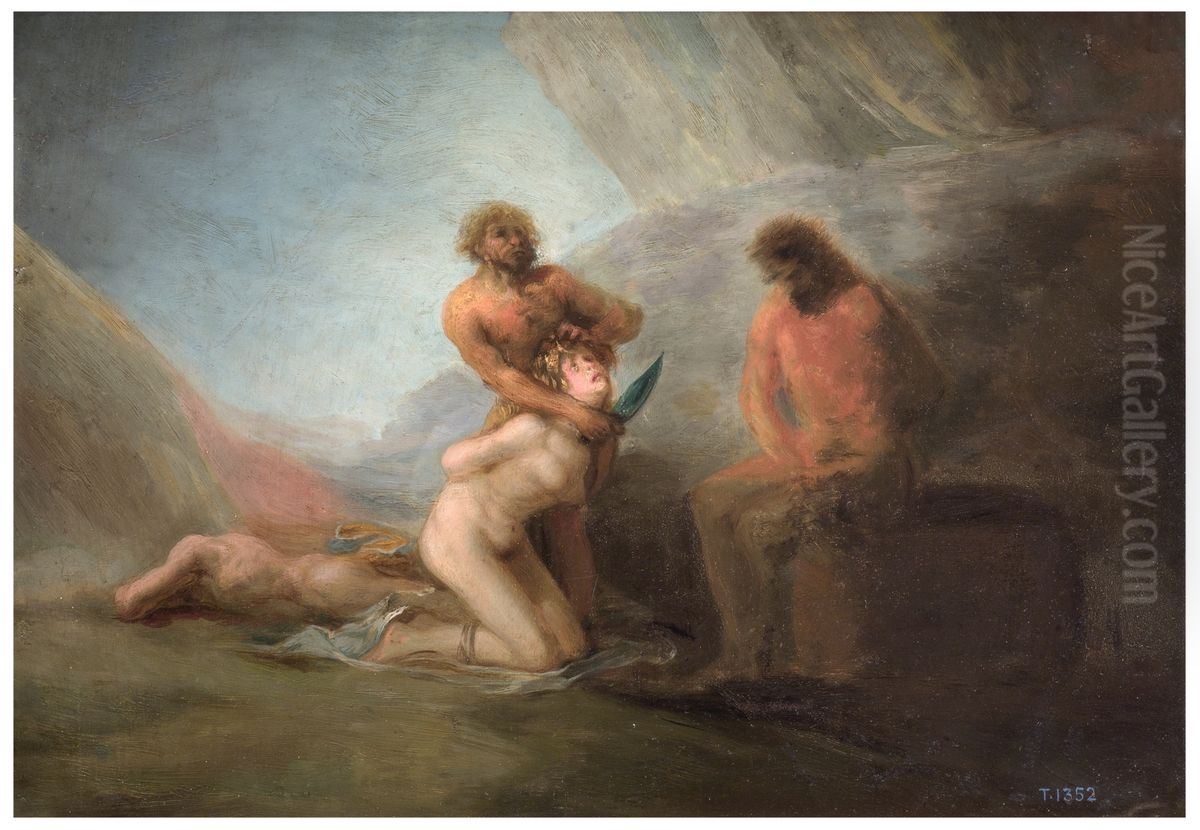 Throat-cutting Oil Painting by Francisco Goya Fuendetodos