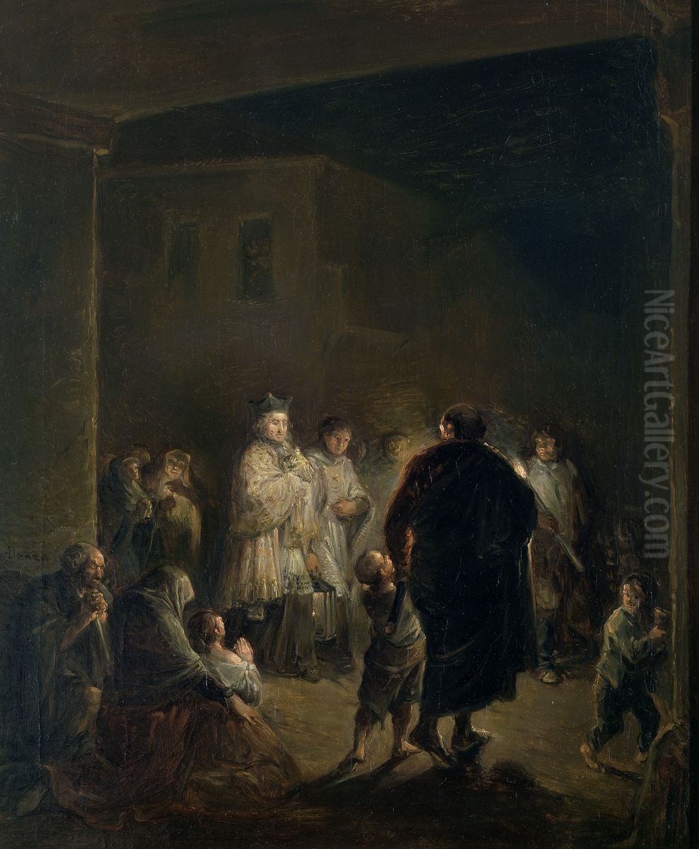 El viatico Oil Painting by Leonardo Alenza