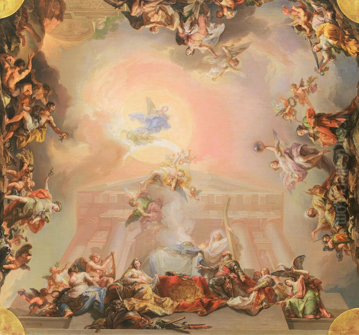 Sketch for Allegory of the Institution of the Order of Charles III Oil Painting by Vicente Lopez Portana