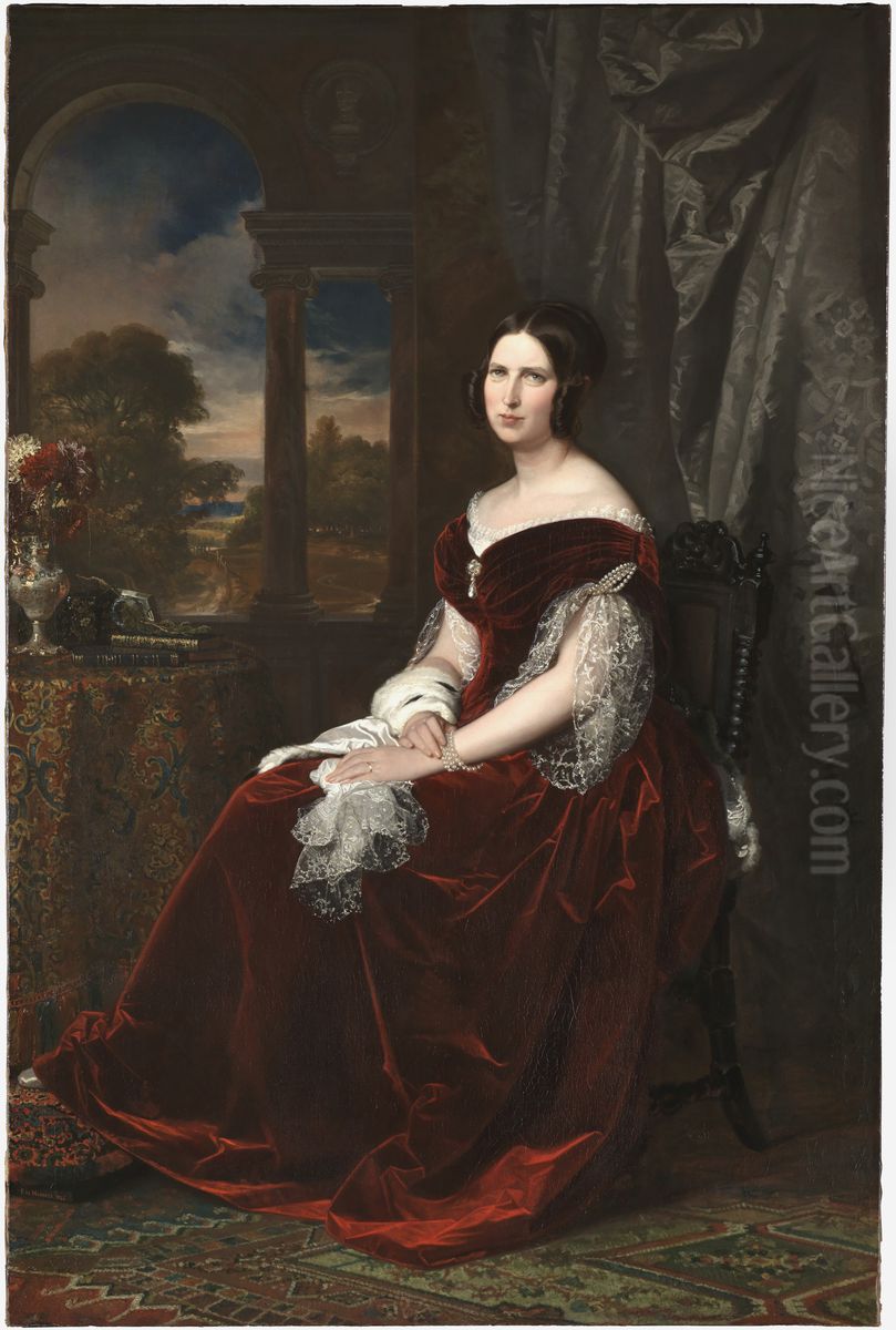 Sabina Seupham Spalding Oil Painting by Federico de Madrazo y Kuntz
