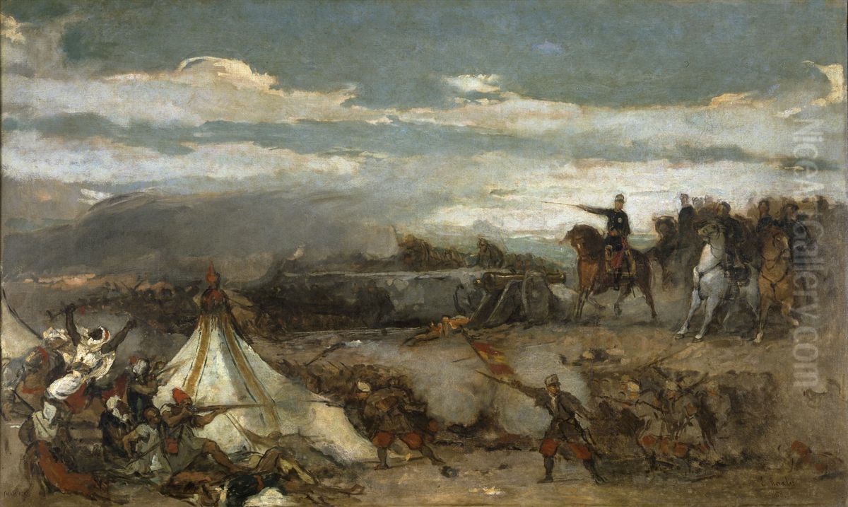 Episodio de la Batalla de Tetuan Oil Painting by Eduardo Rosales