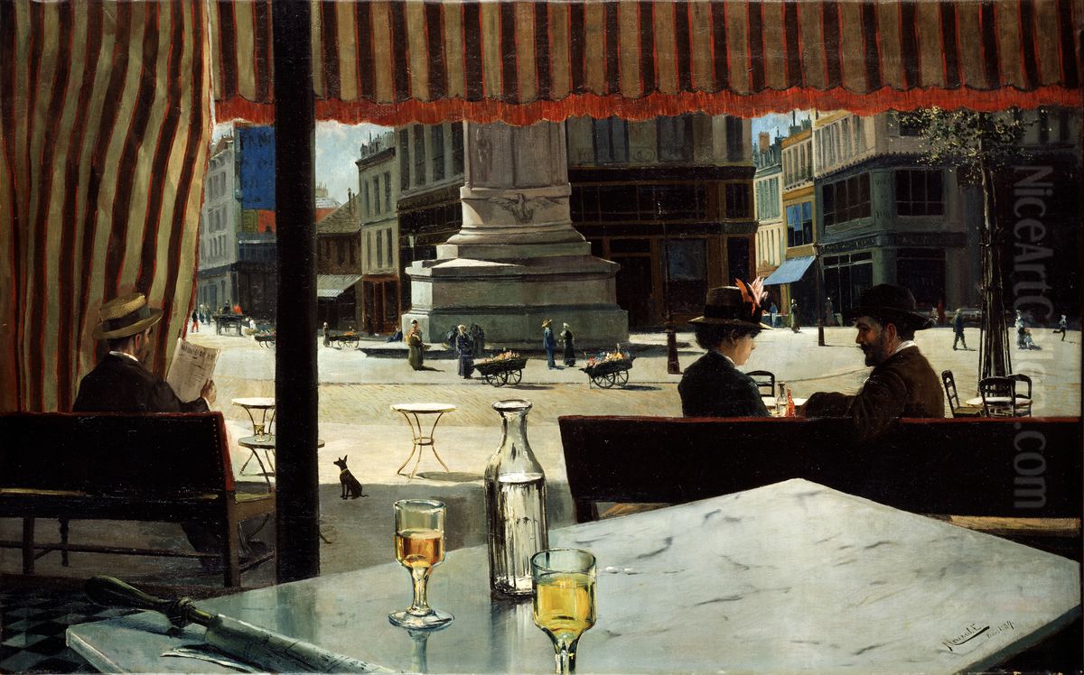 Plaza de Paris Oil Painting by Eliseo Meifren y Roig