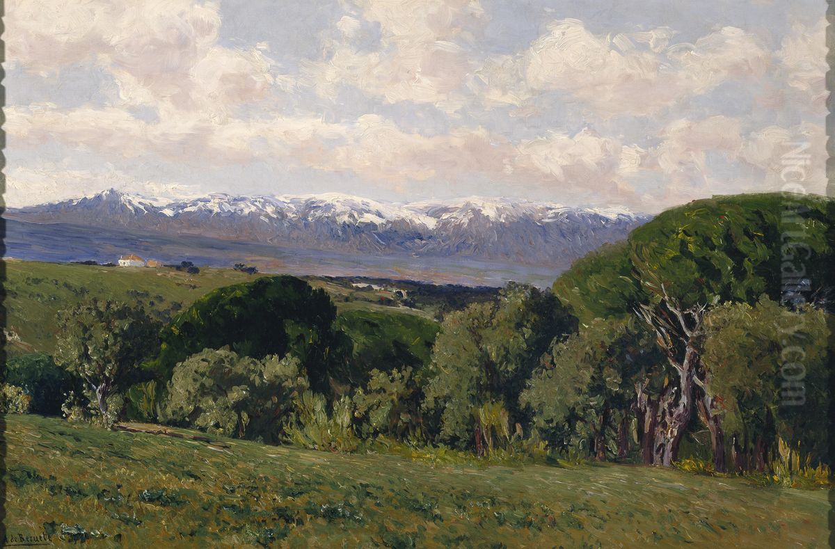 The Guadarrama from the Plantio de los Infantes Oil Painting by Aureliano de Beruete y Moret