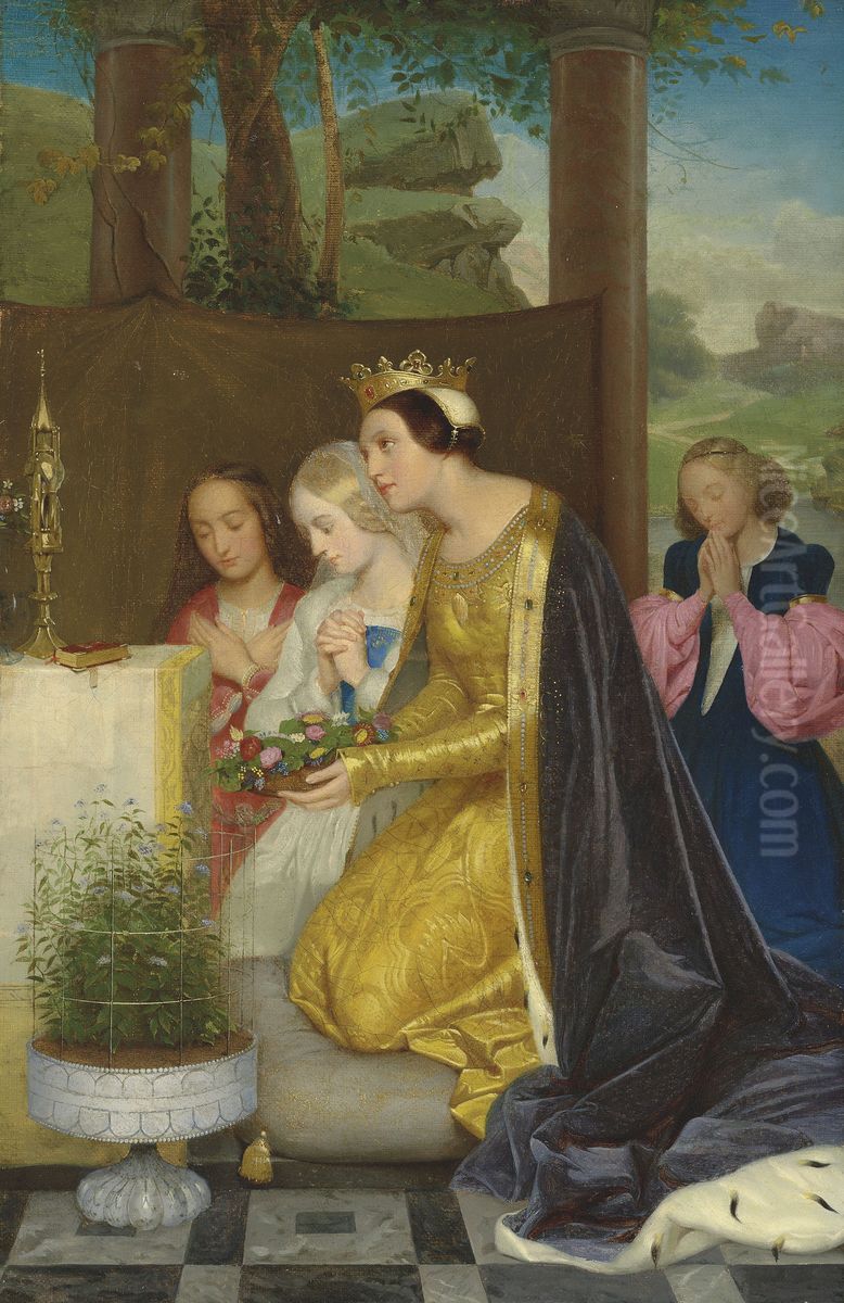 Saint Amelia, Queen of Hungary Oil Painting by Paul Delaroche