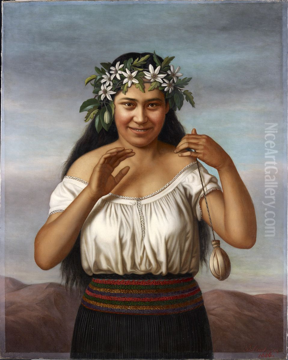 Terewai Horomona (b.1866) Oil Painting by Gottfried Lindauer