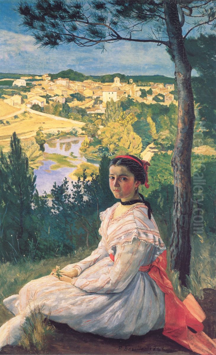 View of the Village Oil Painting by Frederic Bazille
