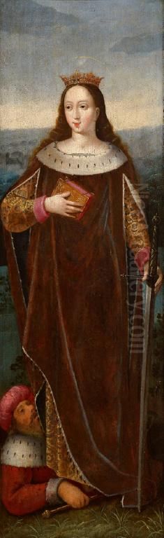 Saint Catherine of Alexandria Oil Painting by Juan De Juanes